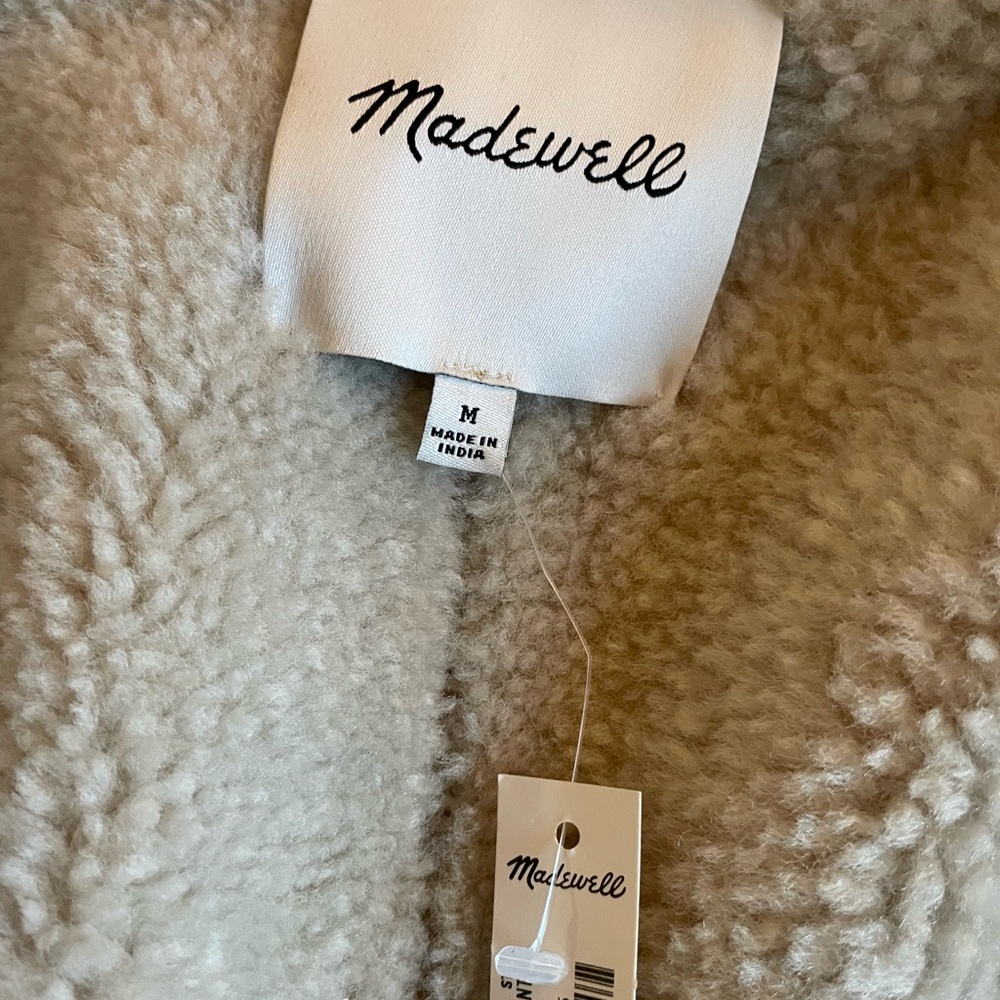 Madewell Suede Oversized Long Jacket (Shearling Coat) Size M NWD $950 NT638 - Picture 13 of 16